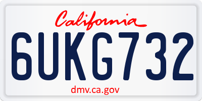 CA license plate 6UKG732