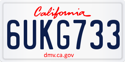 CA license plate 6UKG733