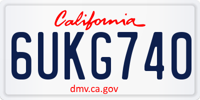 CA license plate 6UKG740
