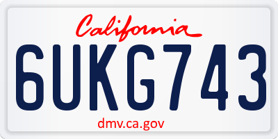 CA license plate 6UKG743