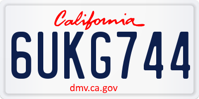 CA license plate 6UKG744