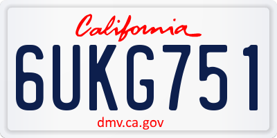 CA license plate 6UKG751