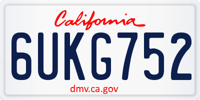 CA license plate 6UKG752
