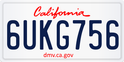 CA license plate 6UKG756