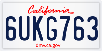 CA license plate 6UKG763