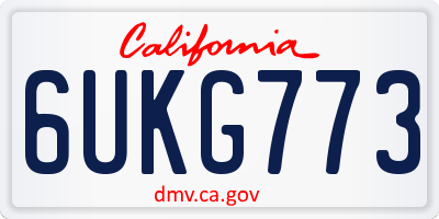CA license plate 6UKG773
