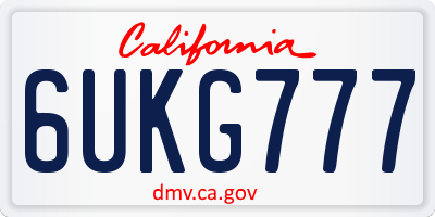 CA license plate 6UKG777
