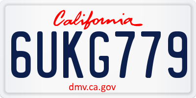 CA license plate 6UKG779