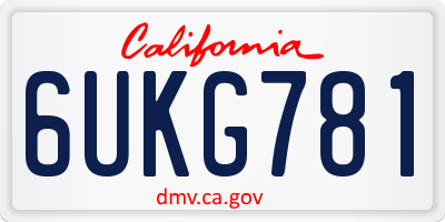 CA license plate 6UKG781