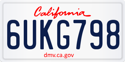 CA license plate 6UKG798