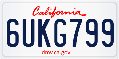 CA license plate 6UKG799