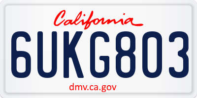 CA license plate 6UKG803