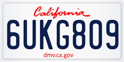 CA license plate 6UKG809