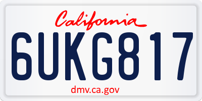 CA license plate 6UKG817
