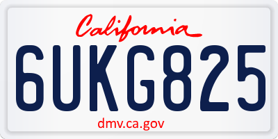 CA license plate 6UKG825