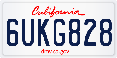 CA license plate 6UKG828