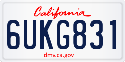 CA license plate 6UKG831