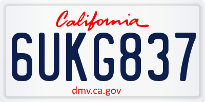 CA license plate 6UKG837