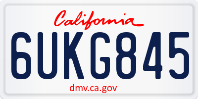 CA license plate 6UKG845
