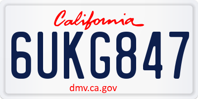 CA license plate 6UKG847
