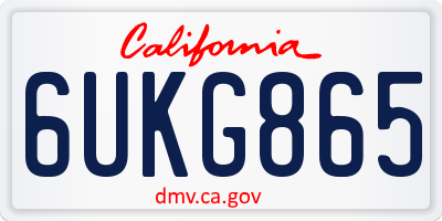 CA license plate 6UKG865