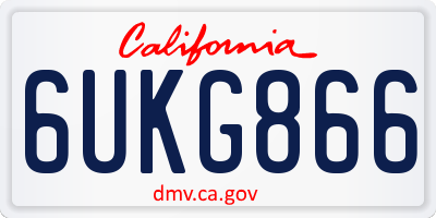 CA license plate 6UKG866