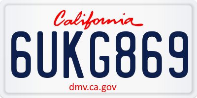 CA license plate 6UKG869