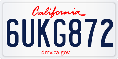CA license plate 6UKG872
