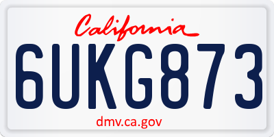 CA license plate 6UKG873
