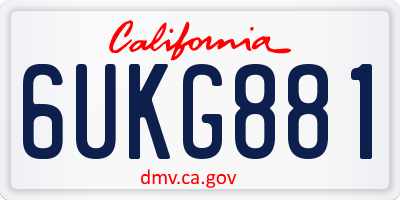CA license plate 6UKG881