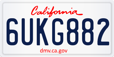 CA license plate 6UKG882