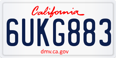 CA license plate 6UKG883