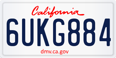 CA license plate 6UKG884