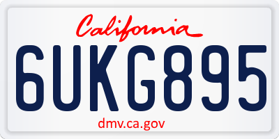 CA license plate 6UKG895