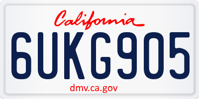 CA license plate 6UKG905