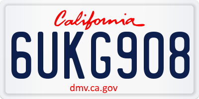 CA license plate 6UKG908