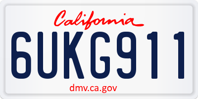 CA license plate 6UKG911