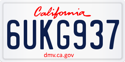 CA license plate 6UKG937