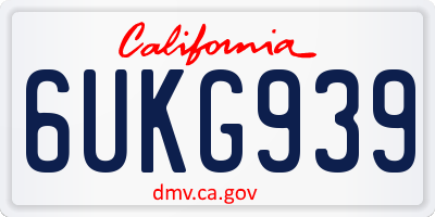 CA license plate 6UKG939