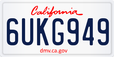 CA license plate 6UKG949