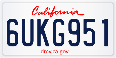 CA license plate 6UKG951