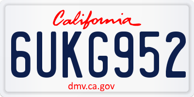 CA license plate 6UKG952