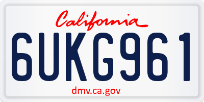 CA license plate 6UKG961