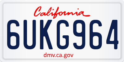 CA license plate 6UKG964
