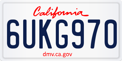 CA license plate 6UKG970