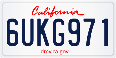 CA license plate 6UKG971