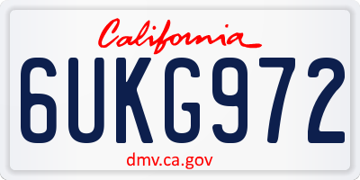 CA license plate 6UKG972