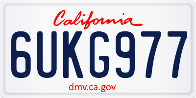 CA license plate 6UKG977