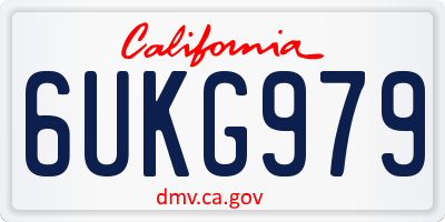 CA license plate 6UKG979