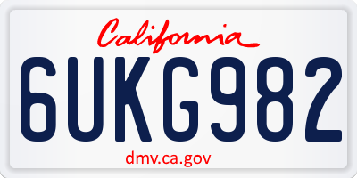 CA license plate 6UKG982